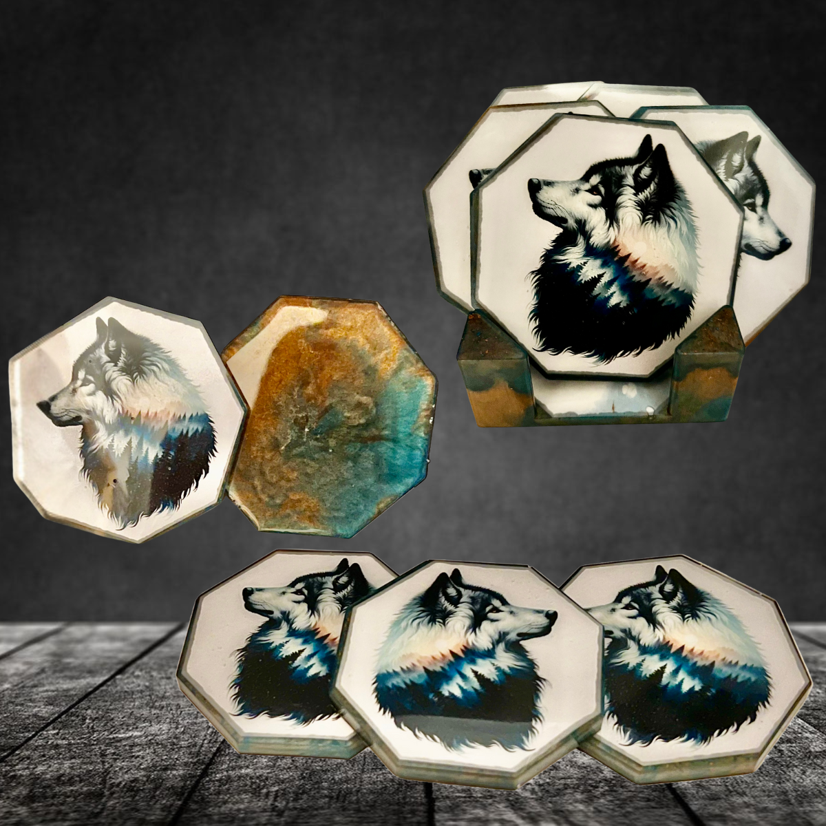 Copper Wolf Coasters